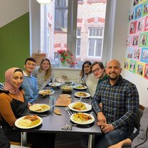Dinner with the staff and volunteers at the Center.